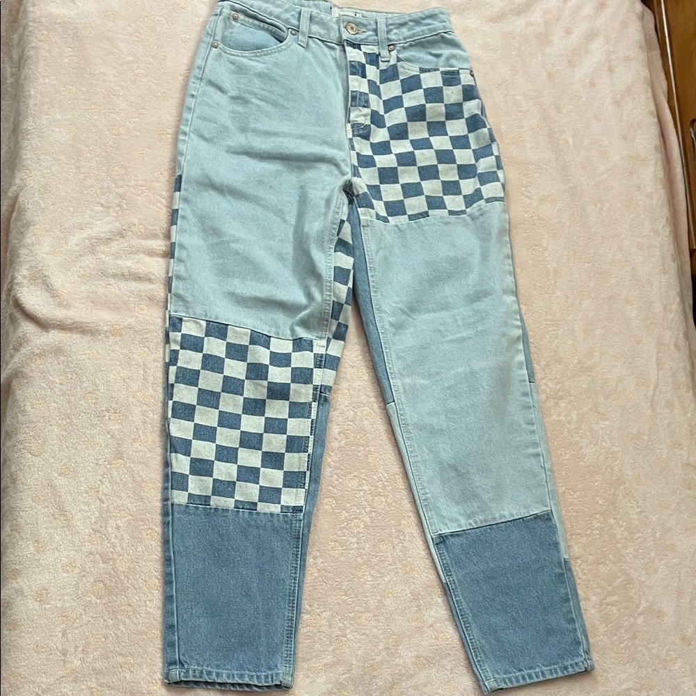 Rue21 Women’s Checkered Ultra High Rise Dad Jeans